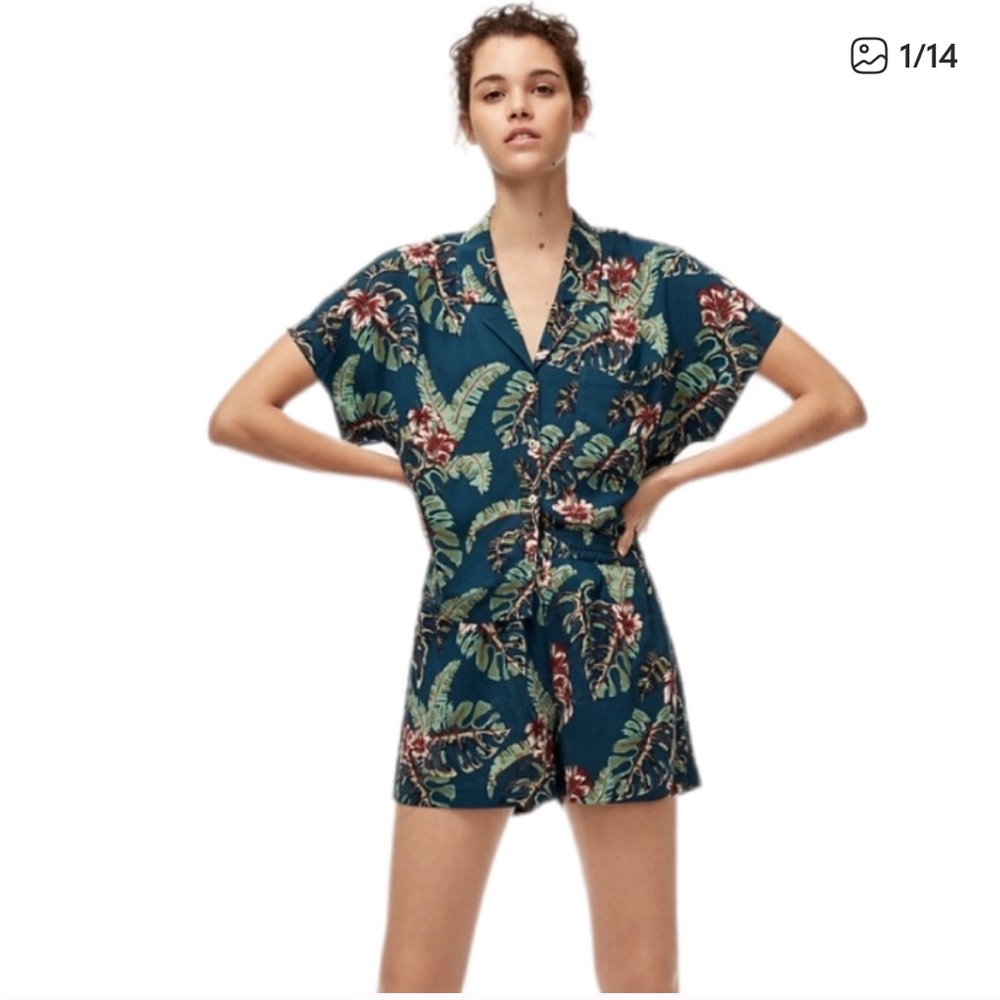 ARITZIA Wilfred Free The Aloha Short Royal Azure/green Medium @B1
